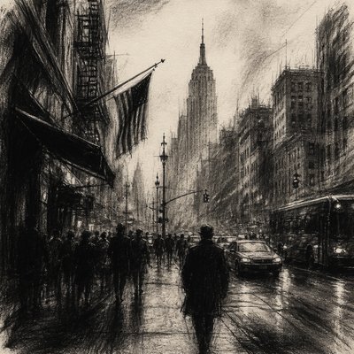 urban street with city activity