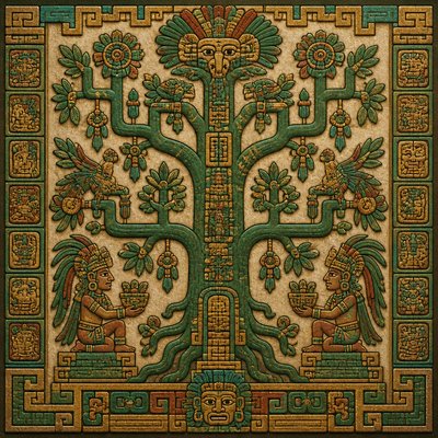 a tree in nature — Pre-Columbian Art Style