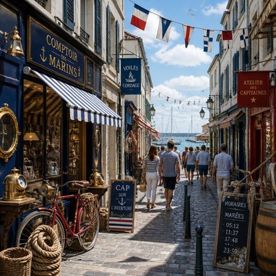 urban street with city activity — Nautical Aesthetic