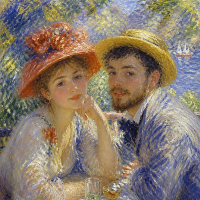 portrait of two people together — Impressionism Art Style