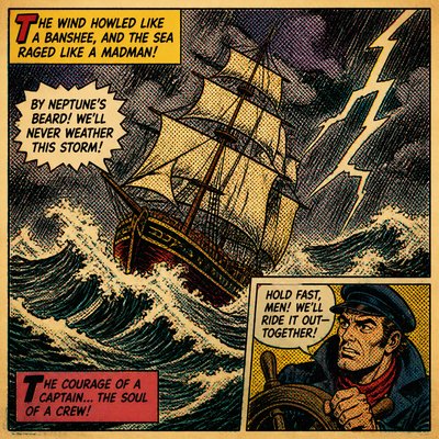 sailing ship on a stormy sea