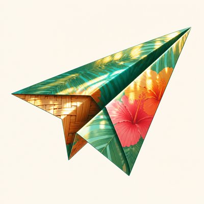 a paper plane, clean minimal composition on a plain background, no text