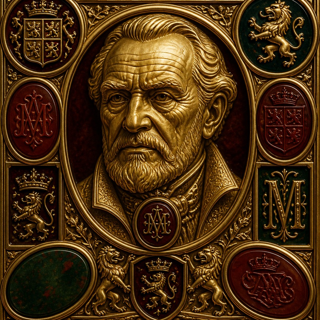 close-up portrait of an elderly person with expressive weathered features — Signet & Heraldic Jewelry Design