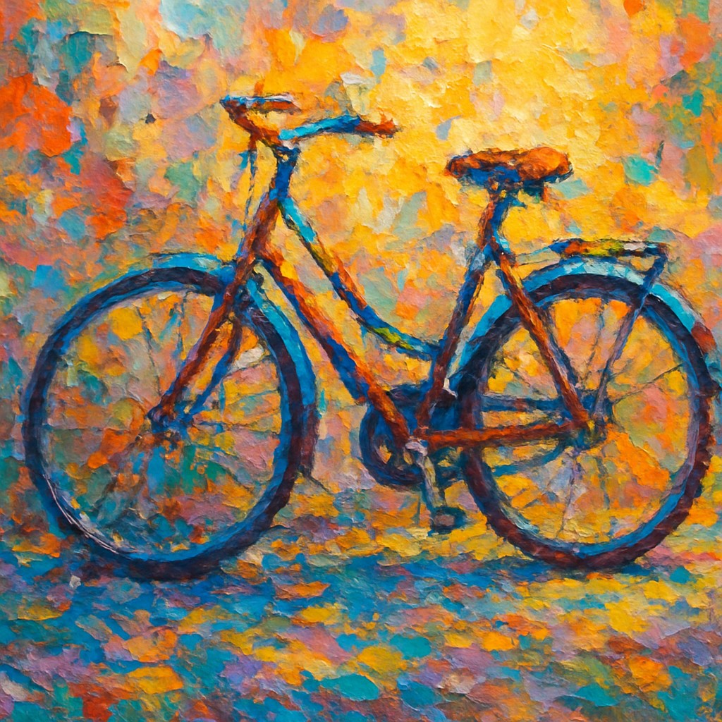 bicyle resting against a wall