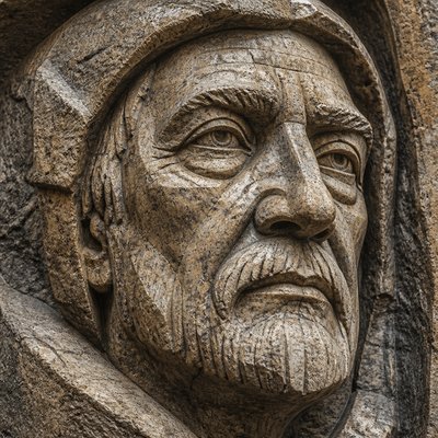 close-up portrait of an elderly person with expressive weathered features