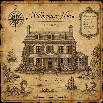 house with front view — Map Art Style