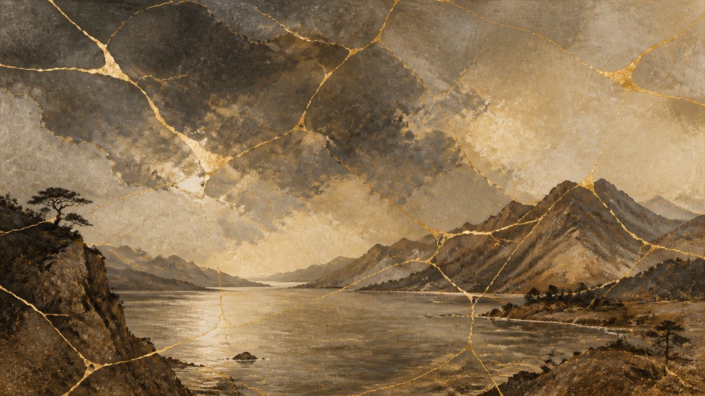 sweeping panoramic landscape with a dramatic sky
