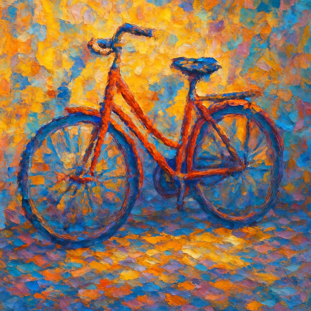 bicyle resting against a wall