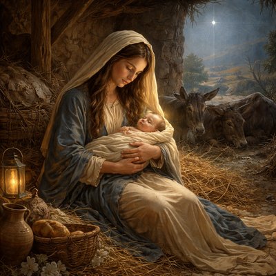 Express without words “Behold, a virgin shall be with child, and shall bring forth a son, and they shall call his name Emmanuel, which being interpreted is, God with us.” (Matthew 1:23, KJV)
