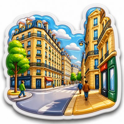 3D Puffy Sticker Design Style Transfer Example
