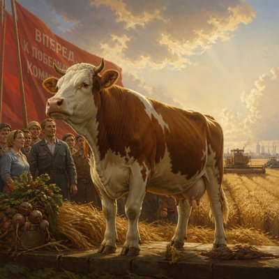 animal standing in natural pose — Socialist Realism Art Style