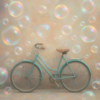 bicyle resting against a wall