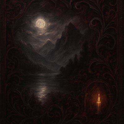serene landscape with mountains and water