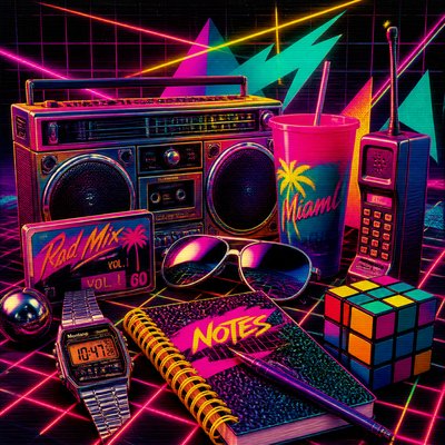 still life with everyday objects — 80s Retro Aesthetic