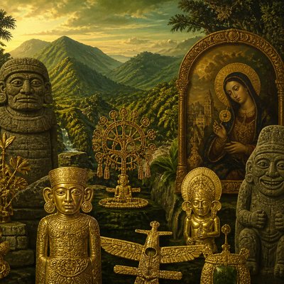 wide landscape with natural scenery — Colombian Art Style