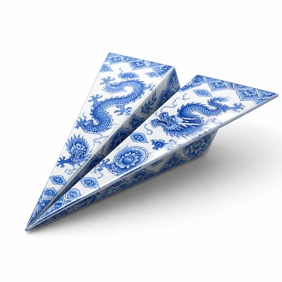a paper plane, clean minimal composition on a plain background, no text