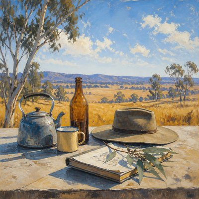 still life with everyday objects — Australian Art Style