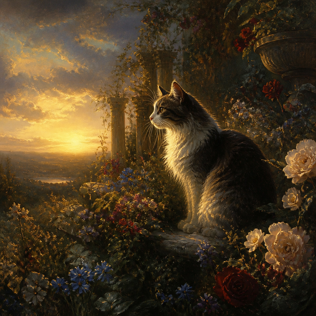 cat in a garden