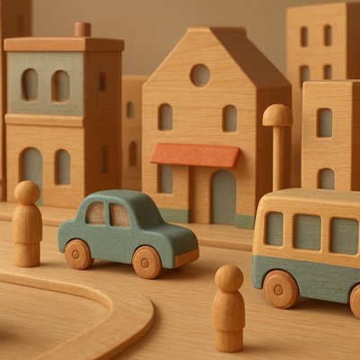 urban street with city activity