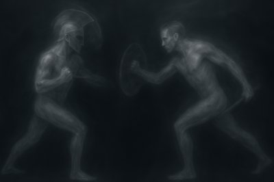 a couple of men standing next to each other