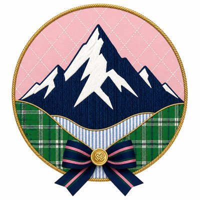 an emblem of a mountain peak inside a circle, simple bold shapes on a plain background, no text or lettering