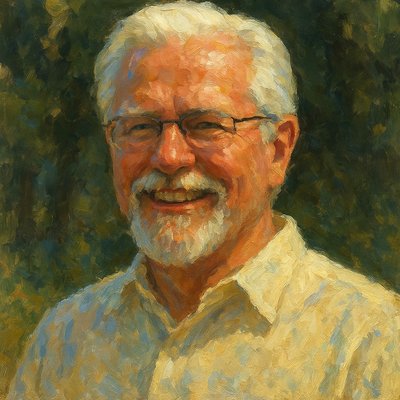 a painting of a man with glasses and a beard