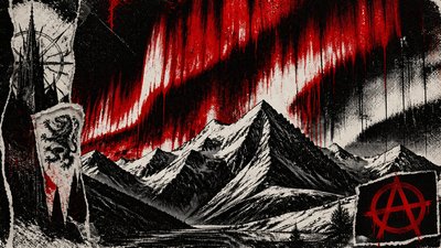a flowing aurora over snowy peaks, wide sweeping composition, no people, no text