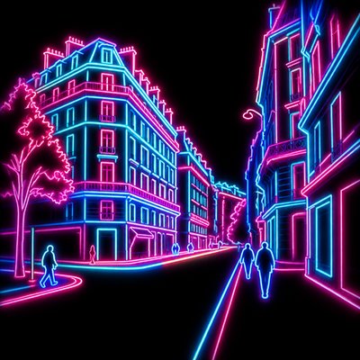 Neon Icon Design Style Transfer Example