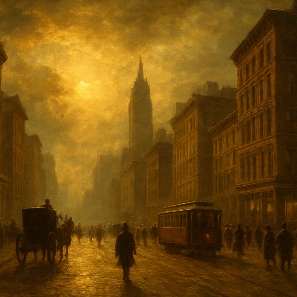 urban street with city activity
