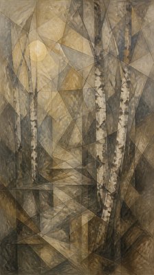 a serene birch forest in soft morning light, no people, no text