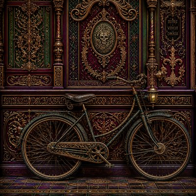 bicyle resting against a wall — Victorian Architecture Art