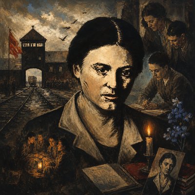 a painting of a man with a candle in his hand