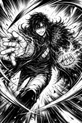 a black and white drawing of a person on a surfboard