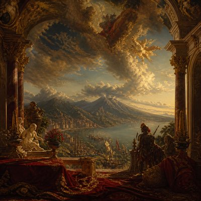 serene landscape with mountains and water