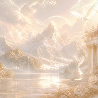serene landscape with mountains and water