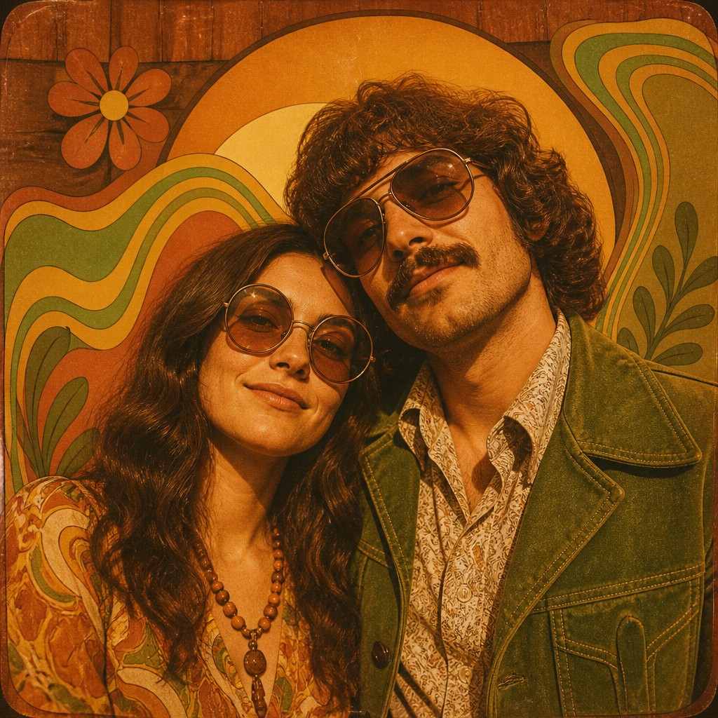 portrait of two people together — 70s Retro Aesthetic