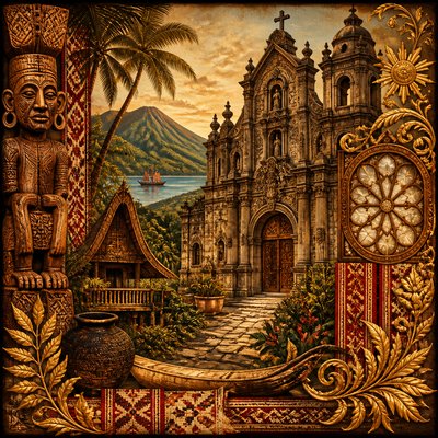 wide landscape with natural scenery — Filipino Art Style