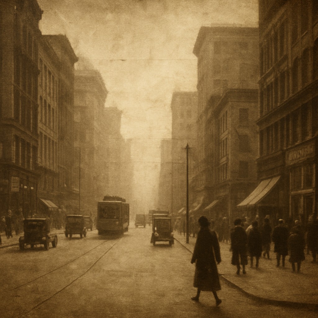 urban street with city activity