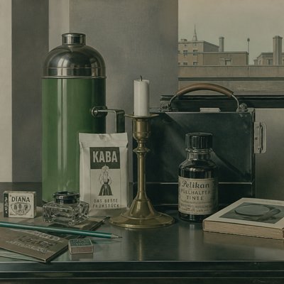 still life with everyday objects — New Objectivity Art Style