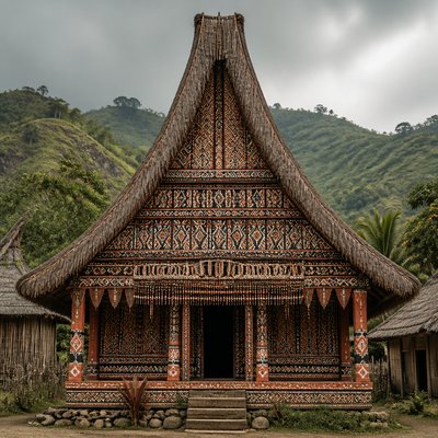 house with front view — Timorese Art Style