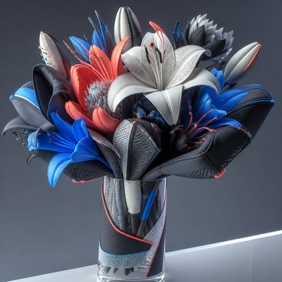 bouquet of flowers in a glass vase