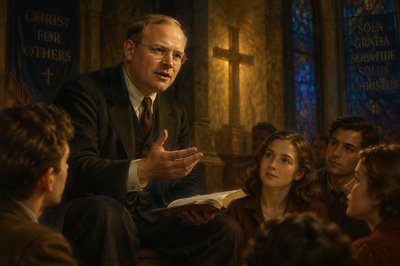 Bonhoeffer peaching to young Christians on the joy of Christian discipleship