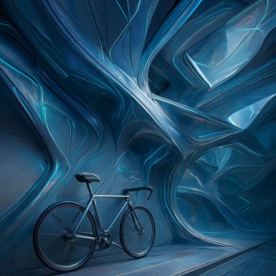 bicyle resting against a wall