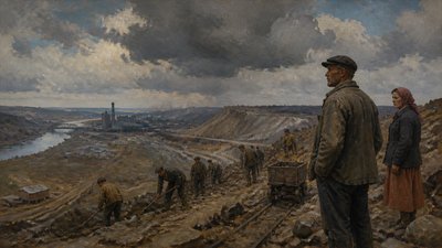 sweeping panoramic landscape with a dramatic sky