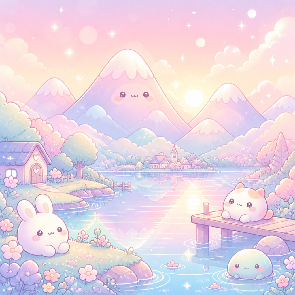 serene landscape with mountains and water