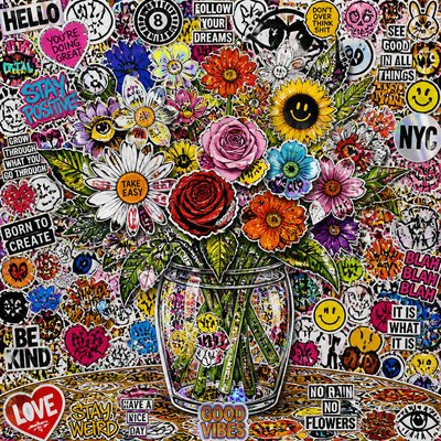 bouquet of flowers in a glass vase