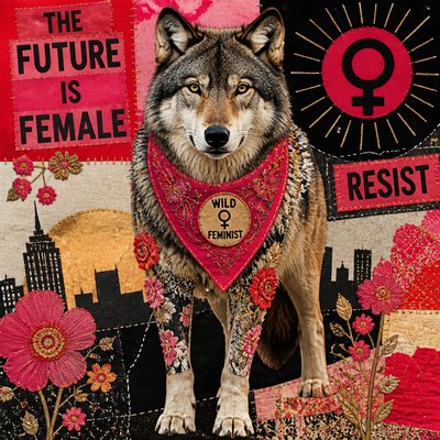 animal standing in natural pose — Feminist Art Style