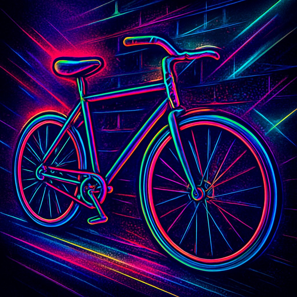 bicyle resting against a wall