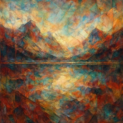 serene landscape with mountains and water
