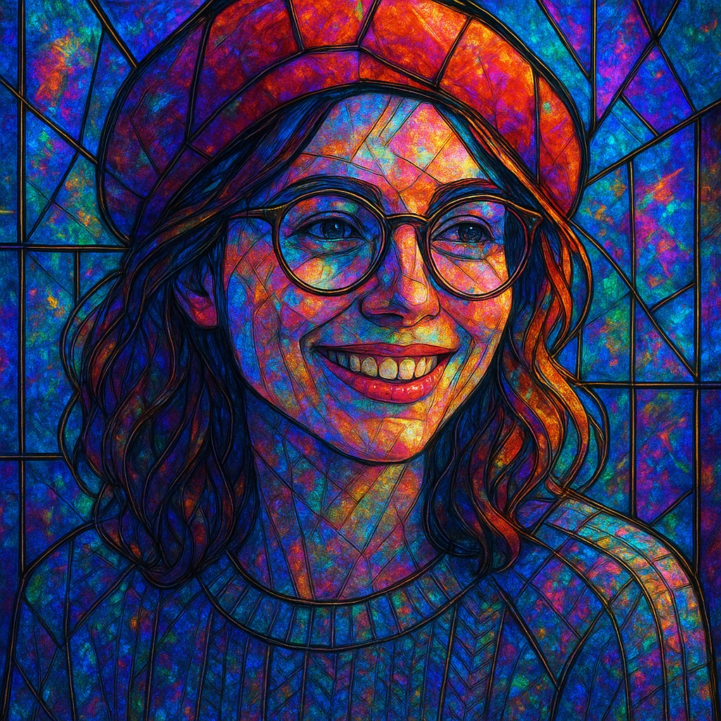 Holographic Stained Glass Style Transfer Example